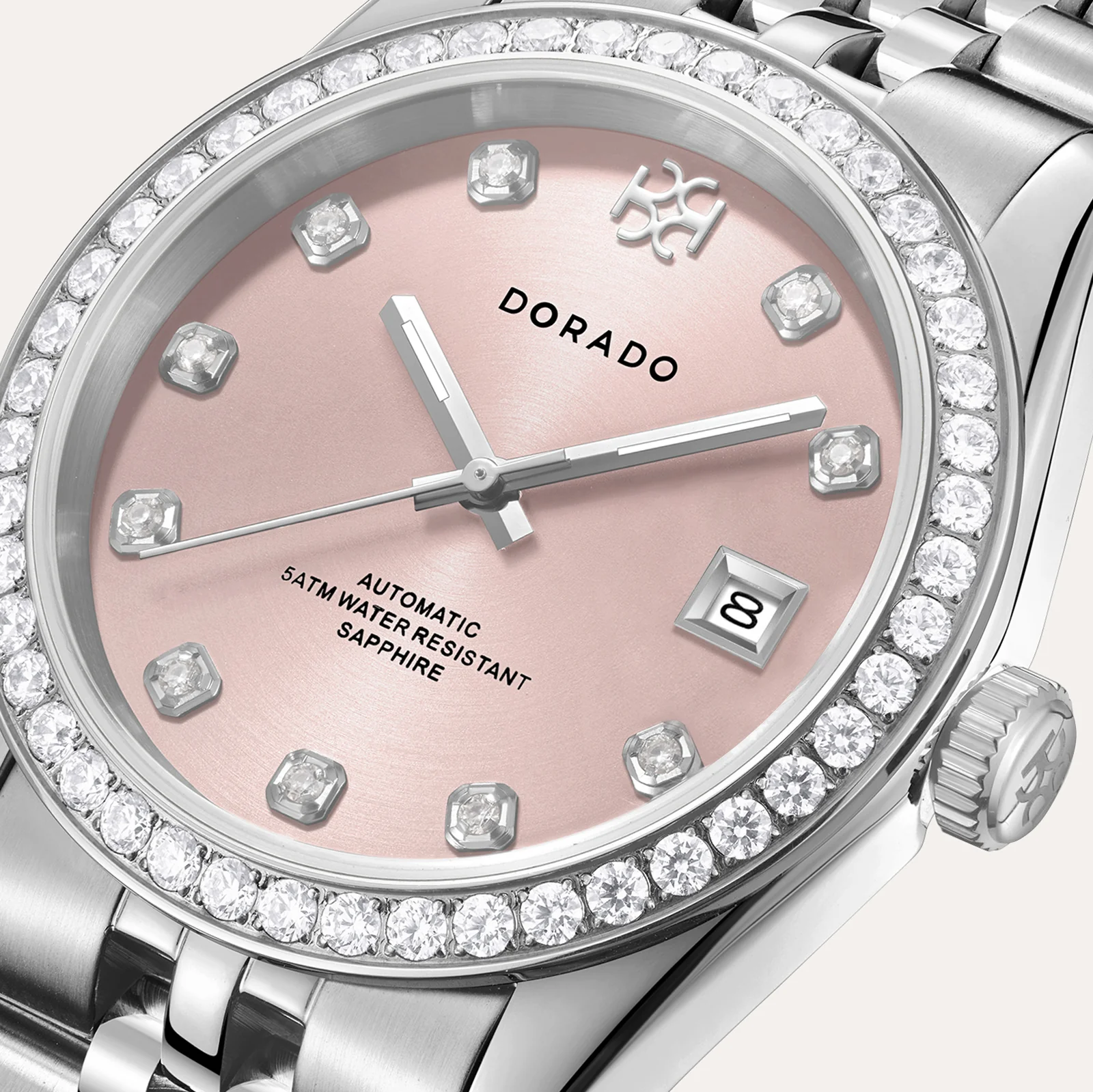 DORADO Iced Silver Timeless Watch - Pink - Image 2