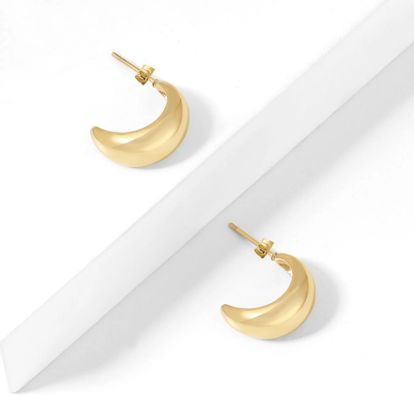 Bold Crescent Stud Earrings - Image 6