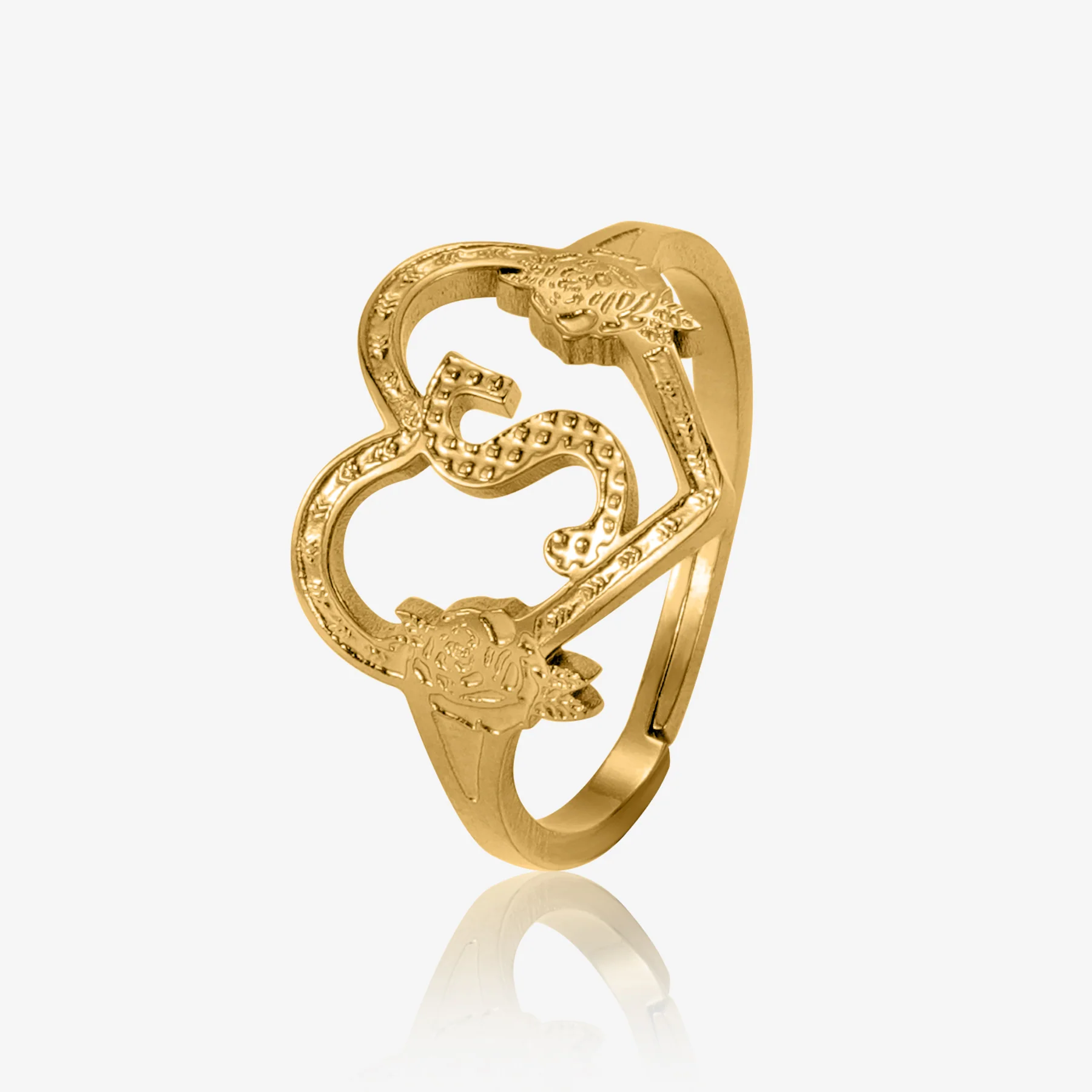 Heart Initial Ring