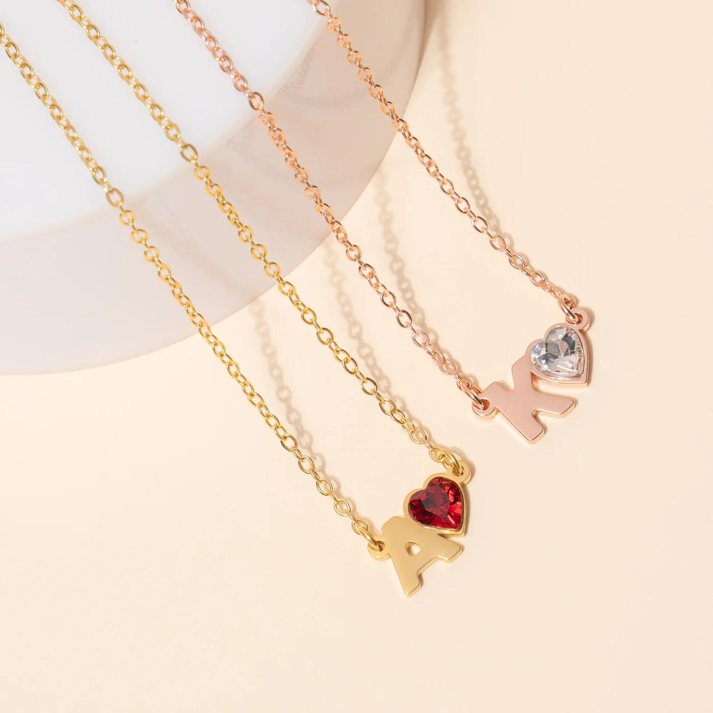 Initial Heart Birthstone Necklace - Image 2