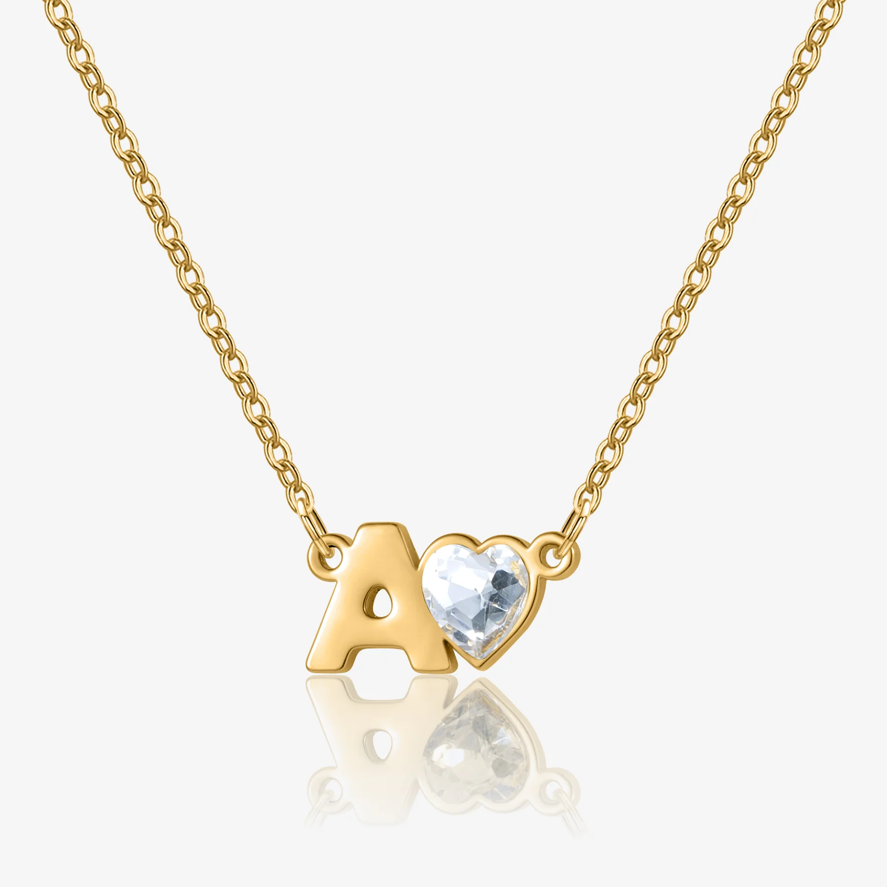 Kids Initial Heart Birthstone Necklace