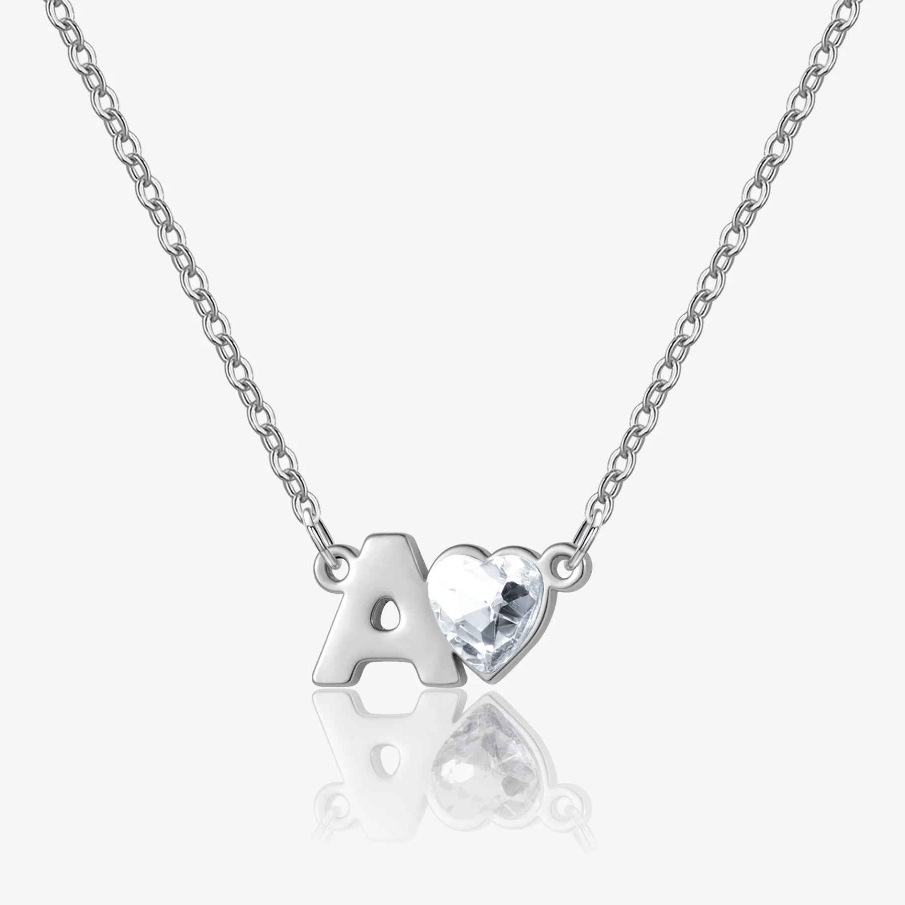 Kids Initial Heart Birthstone Necklace - Image 4