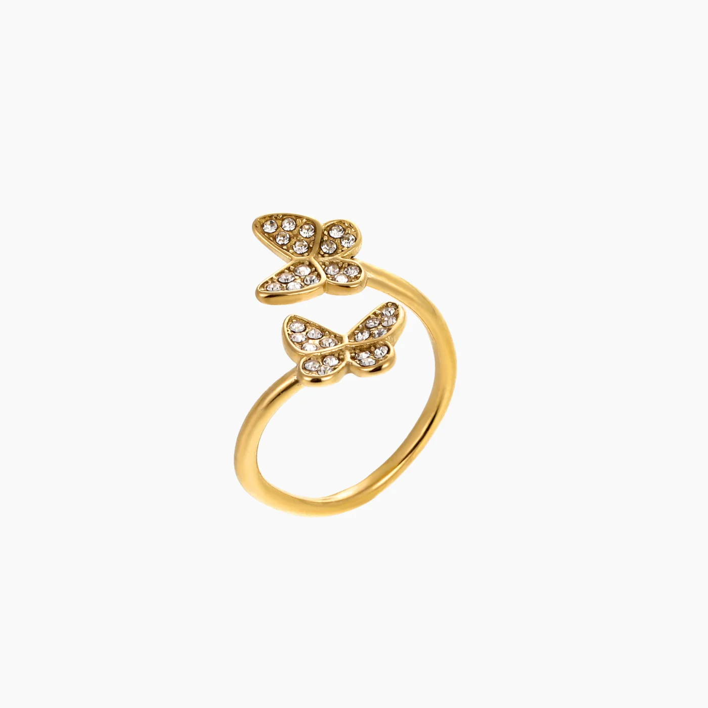 Open Iced Butterfly Ring
